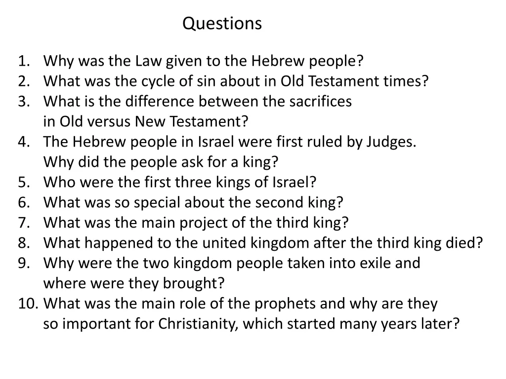 questions