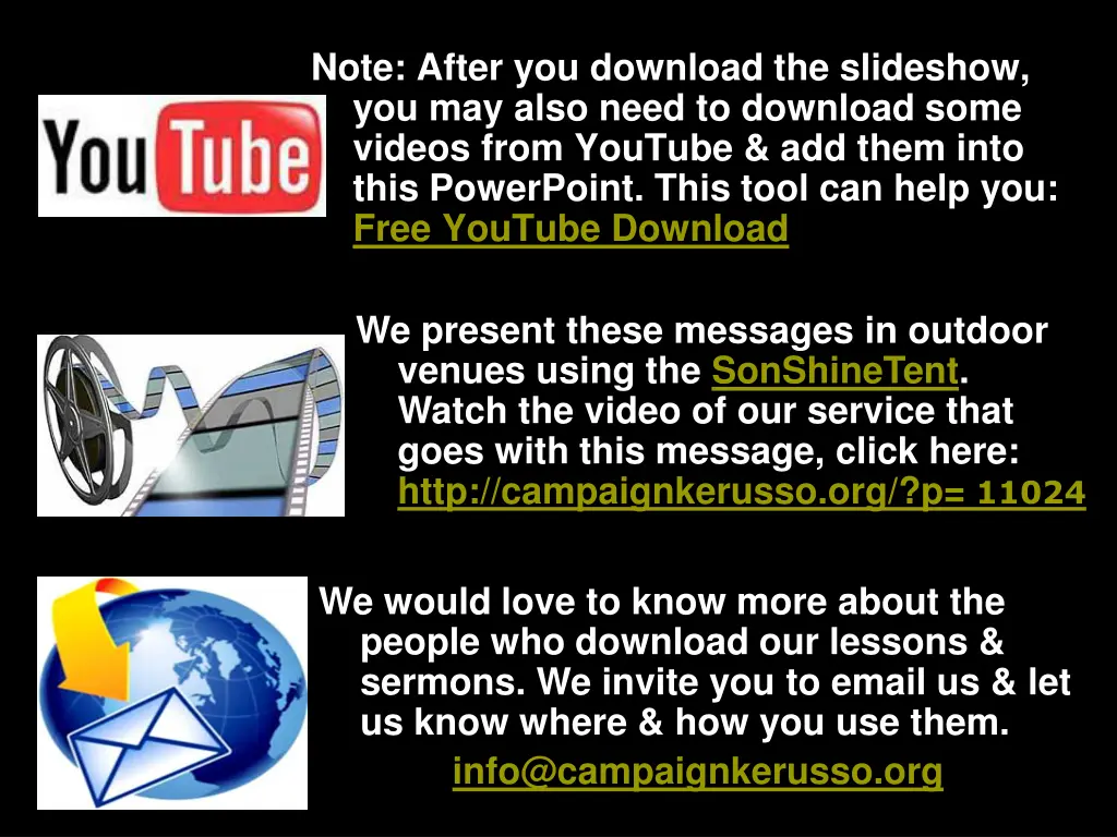 note after you download the slideshow