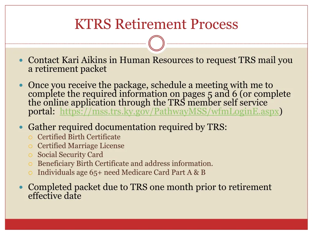 ktrs retirement process