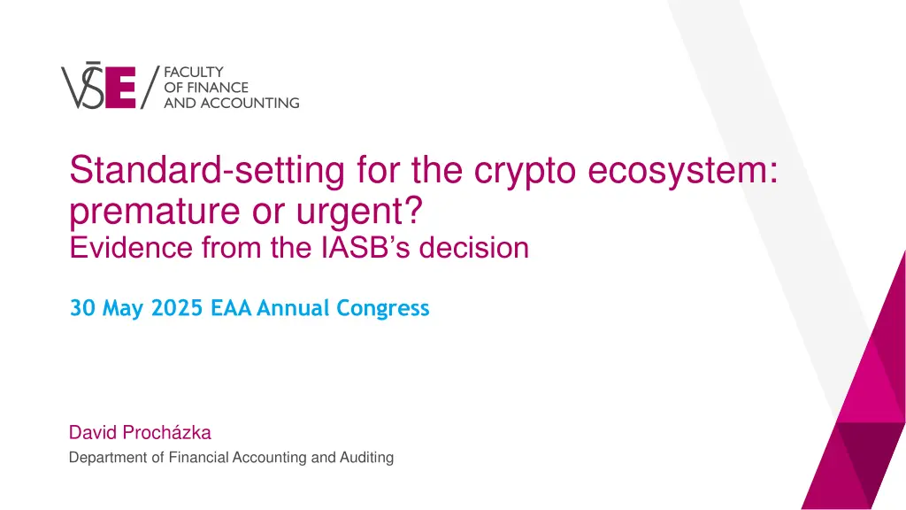 standard setting for the crypto ecosystem