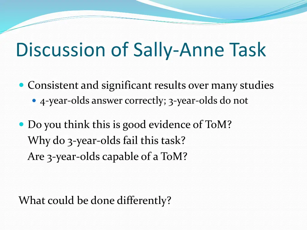 discussion of sally anne task