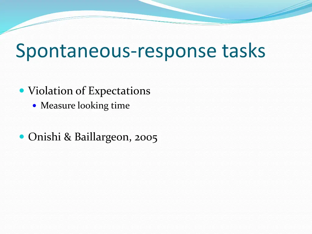 spontaneous response tasks