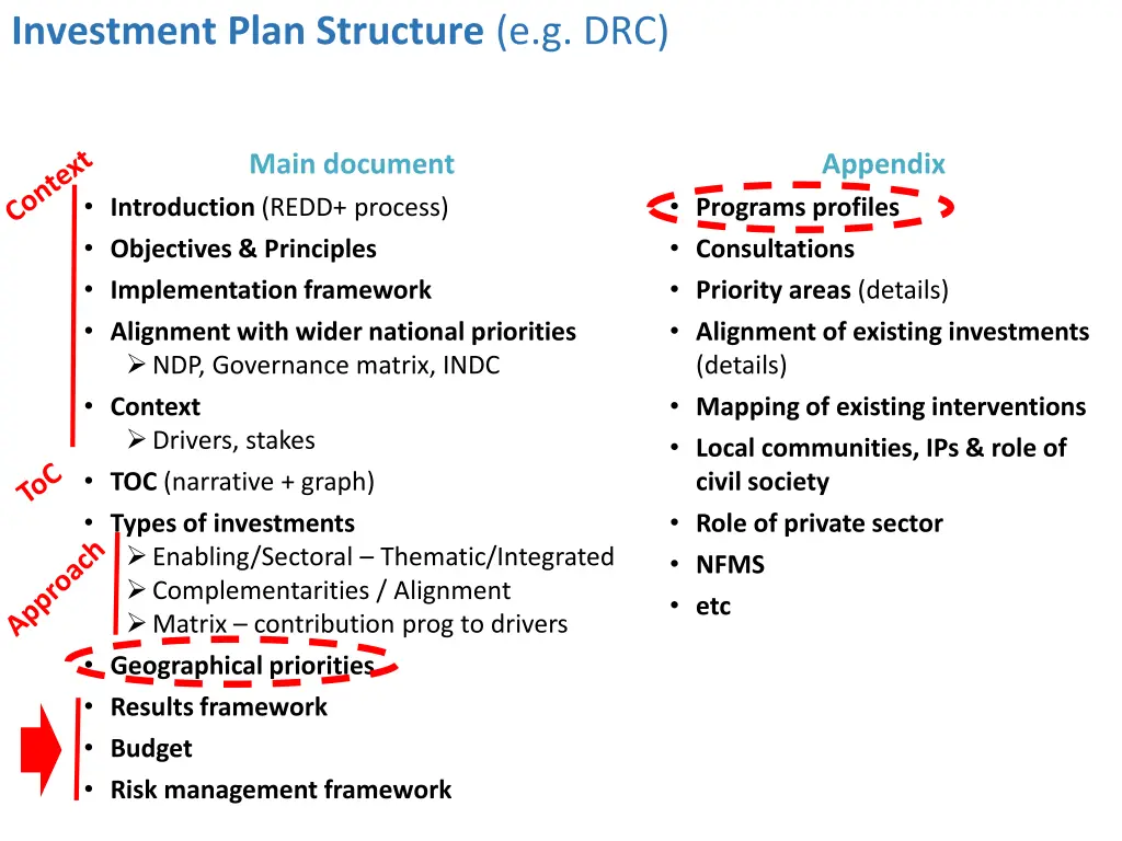 investment plan structure e g drc