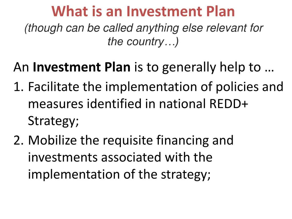 what is an investment plan though can be called