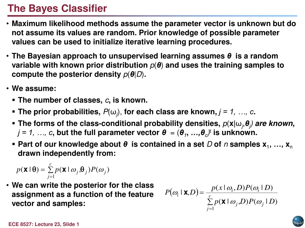 the bayes classifier