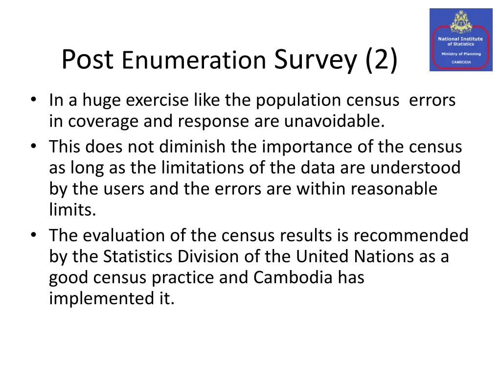 post enumeration survey 2