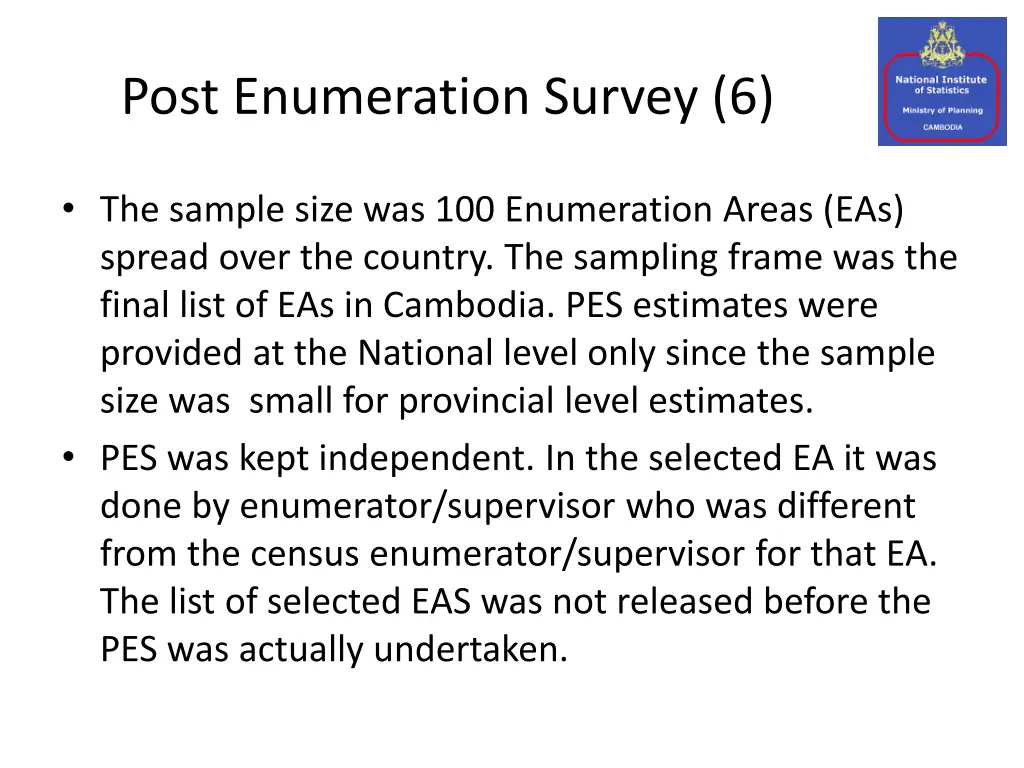 post enumeration survey 6