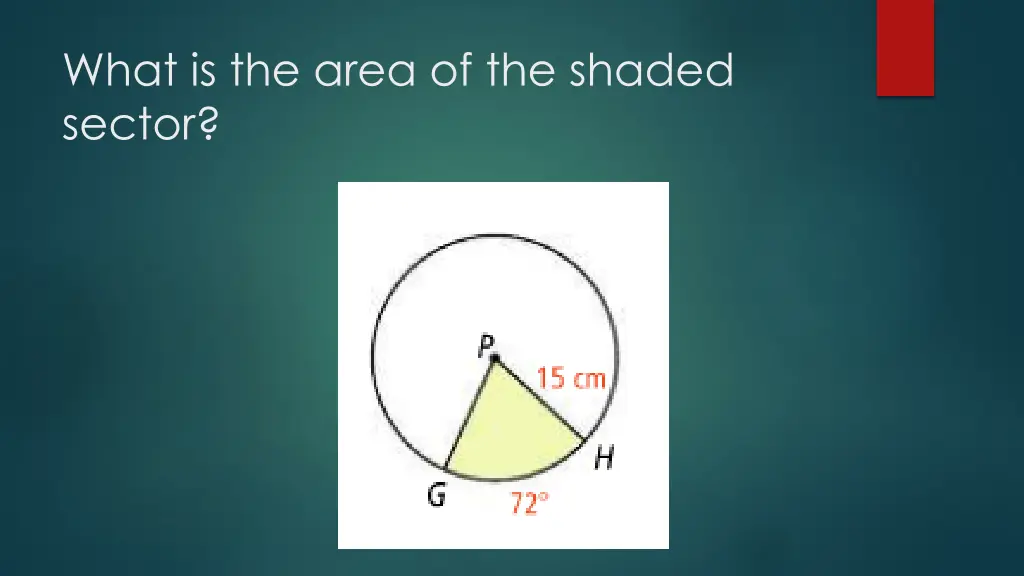 what is the area of the shaded sector