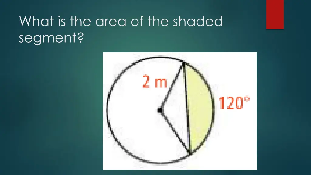 what is the area of the shaded segment 2