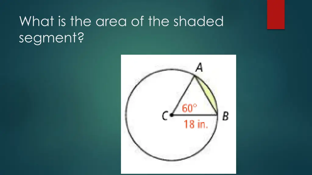 what is the area of the shaded segment
