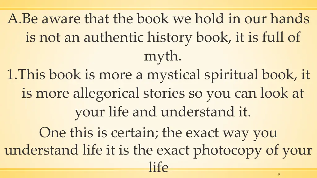 a be aware that the book we hold in our hands