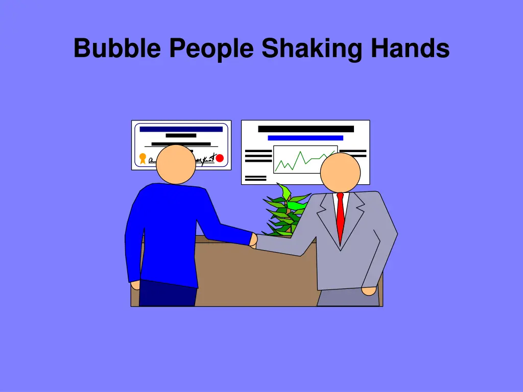 bubble people shaking hands
