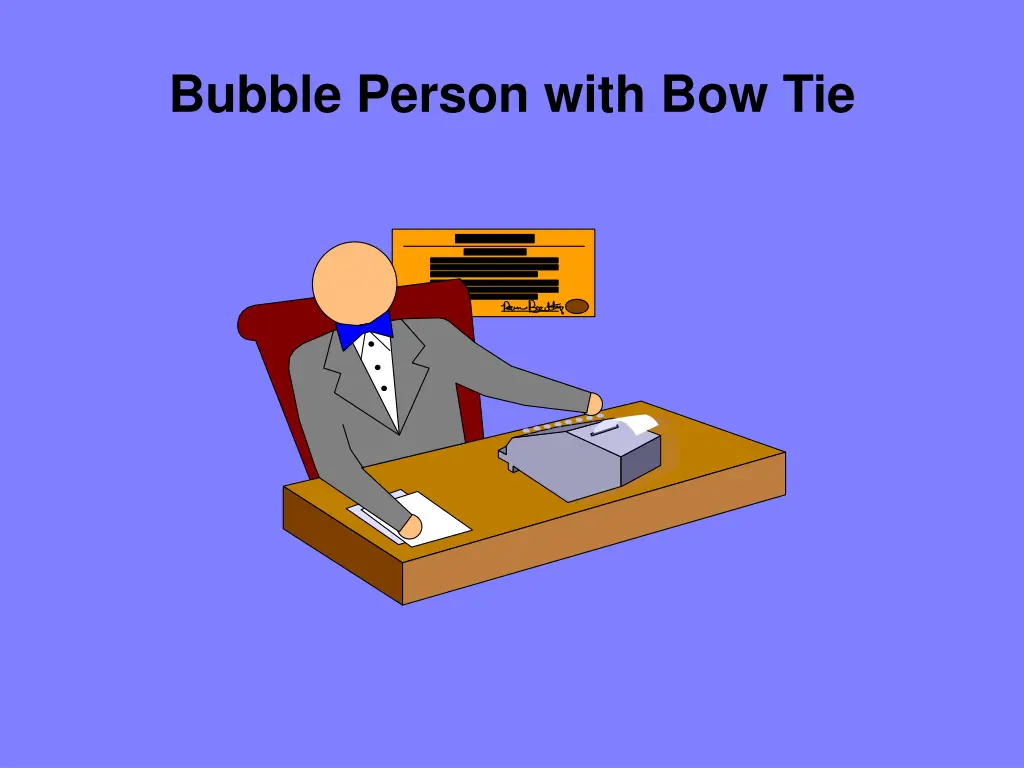 bubble person with bow tie