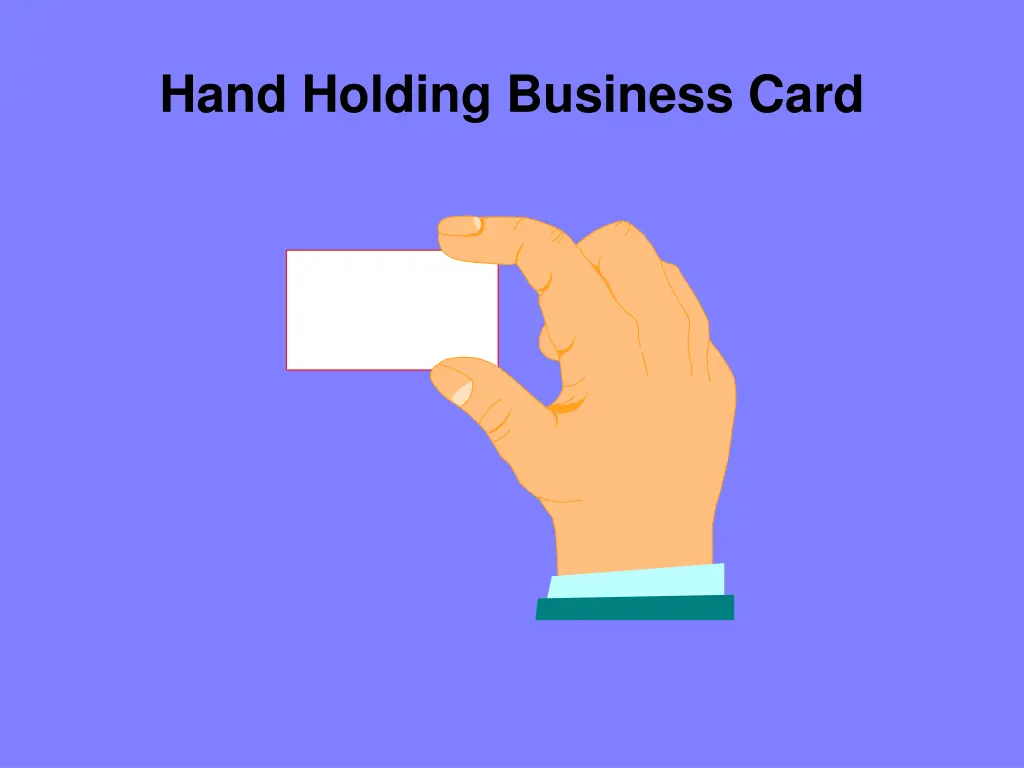 hand holding business card