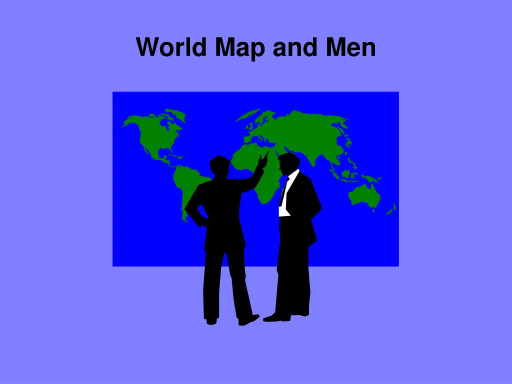 world map and men
