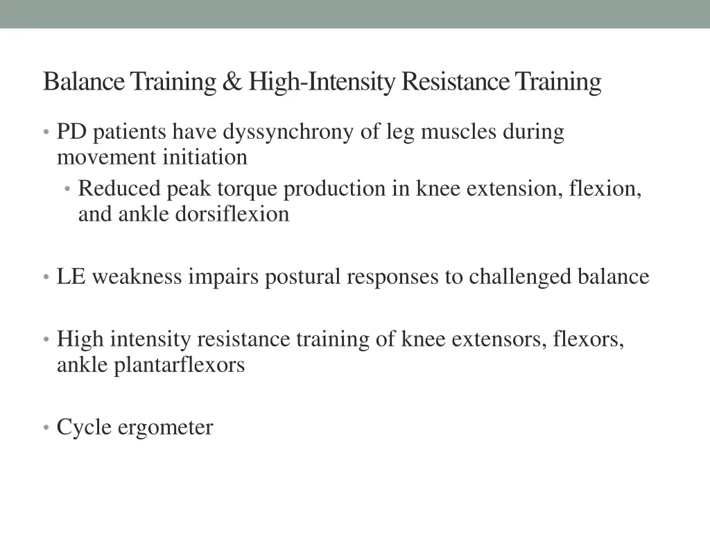 balance training high intensity resistance