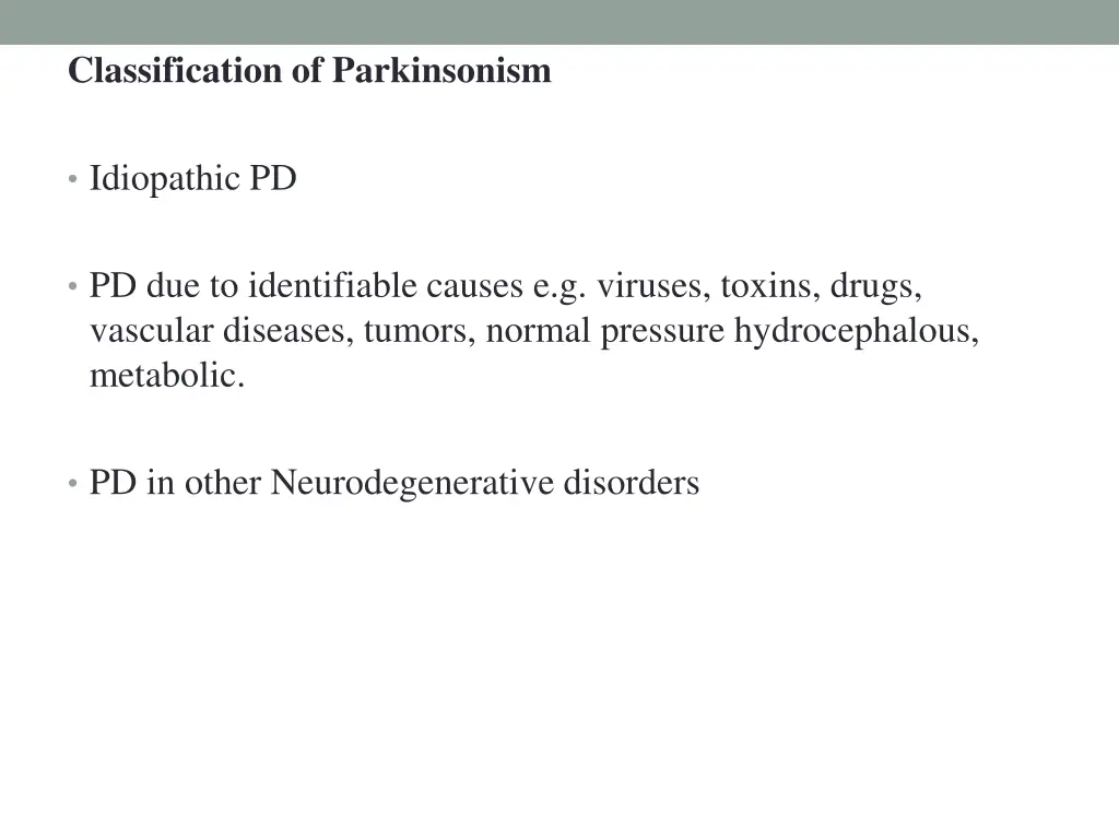 classification of parkinsonism