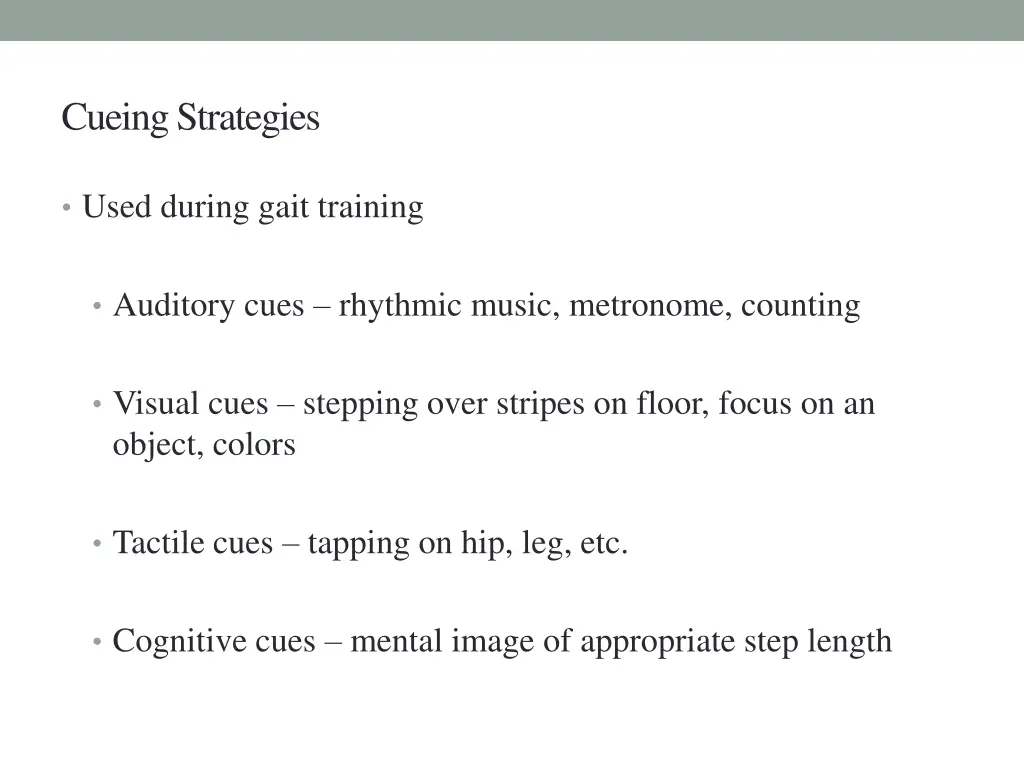 cueing strategies