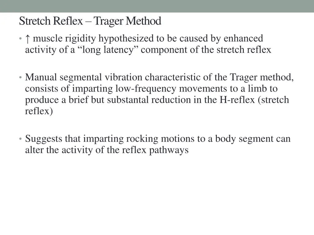 stretch reflex trager method