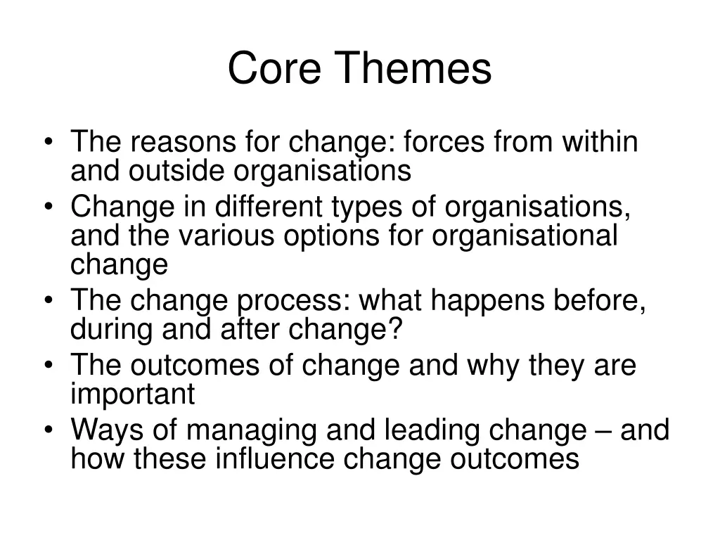 core themes