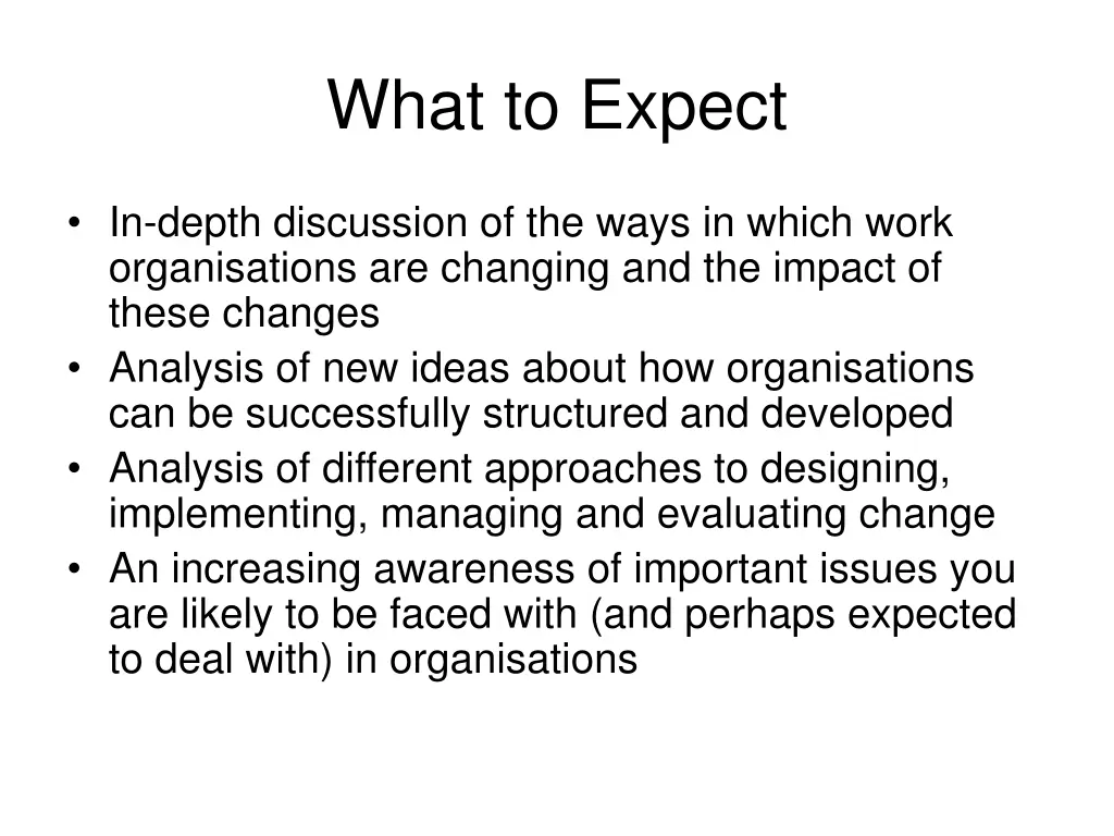 what to expect
