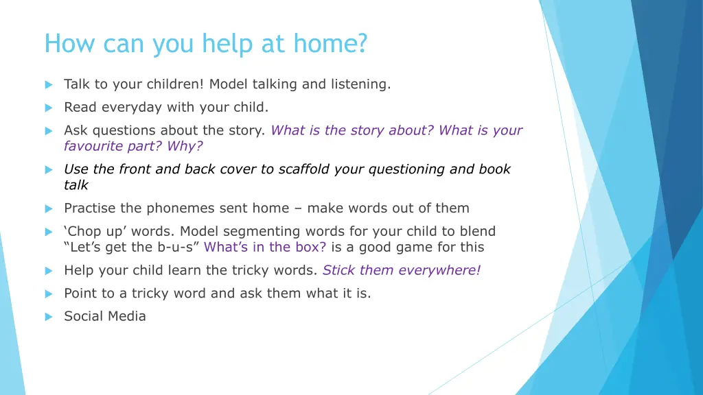 how can you help at home