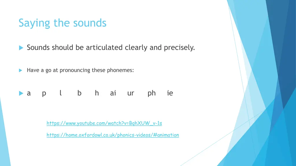 saying the sounds