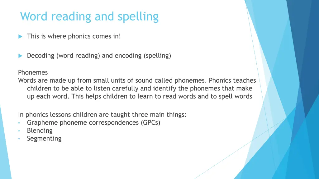 word reading and spelling