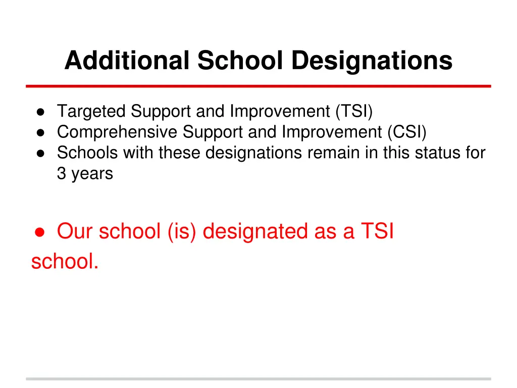 additional school designations