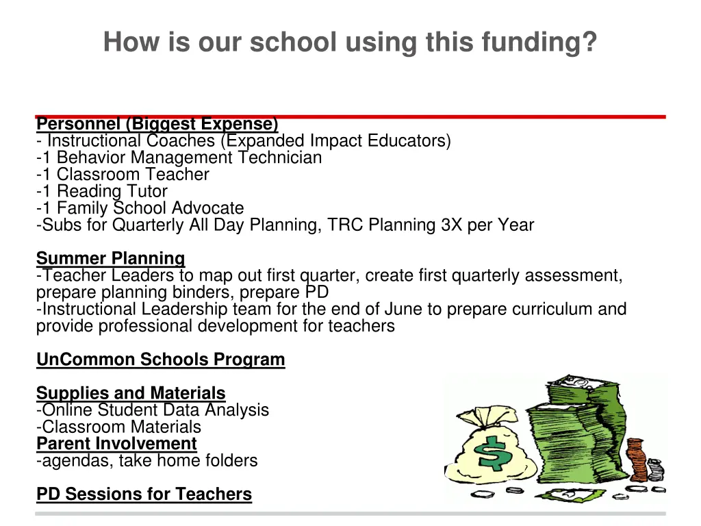 how is our school using this funding