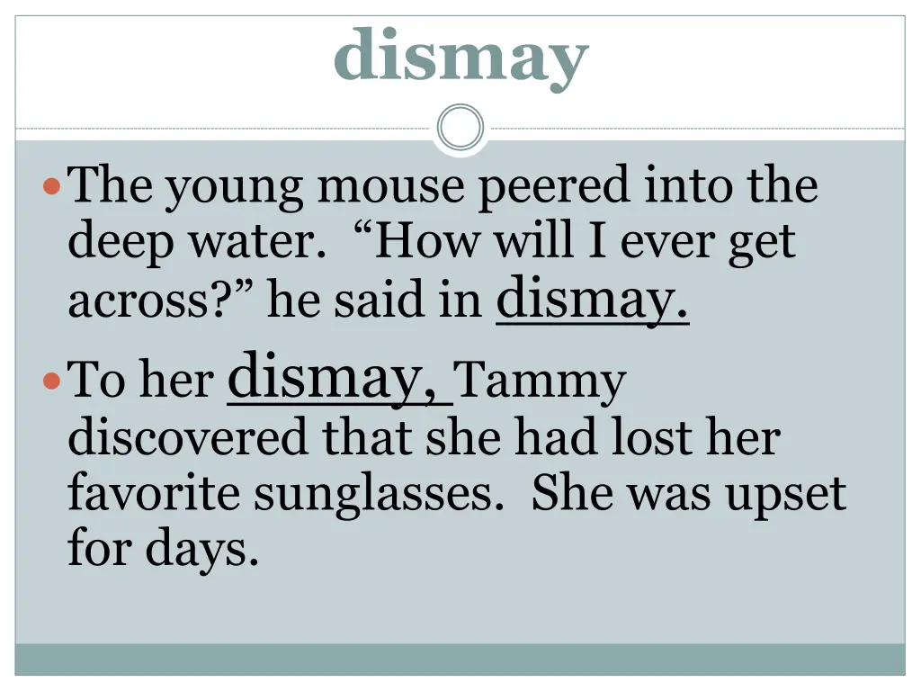 dismay