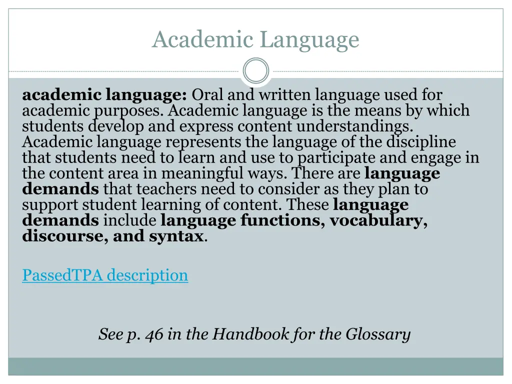 academic language