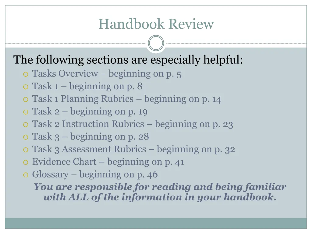 handbook review