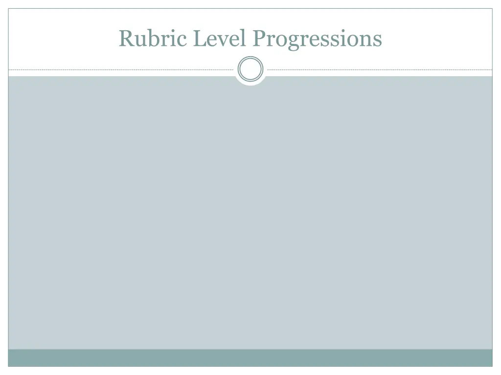 rubric level progressions
