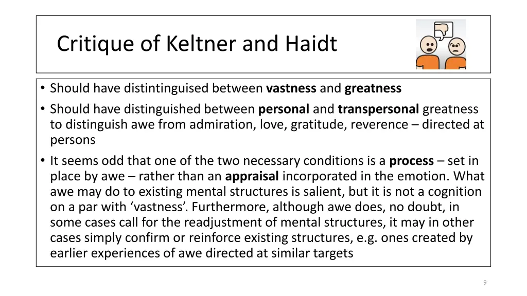 critique of keltner and haidt