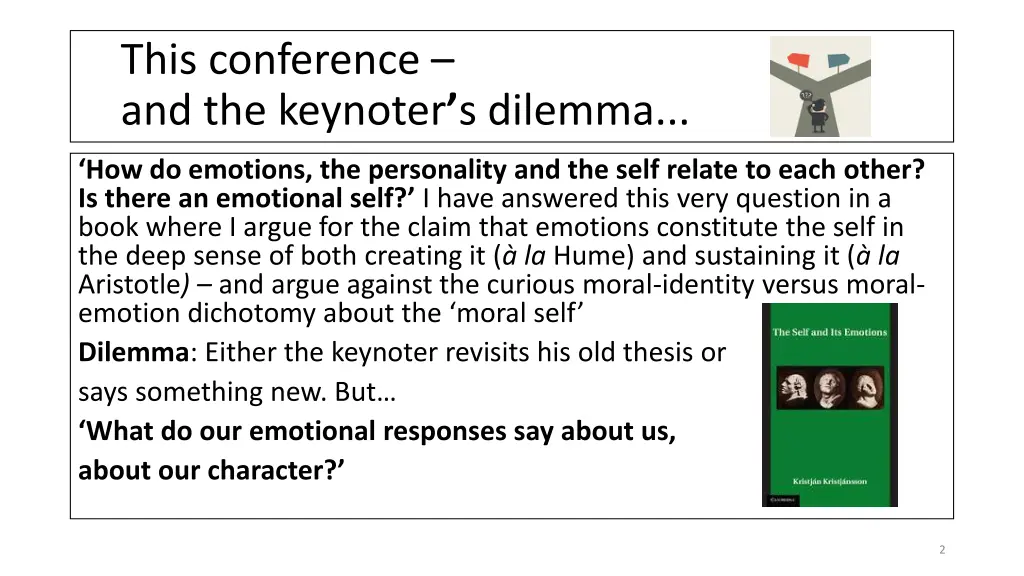 this conference and the keynoter s dilemma