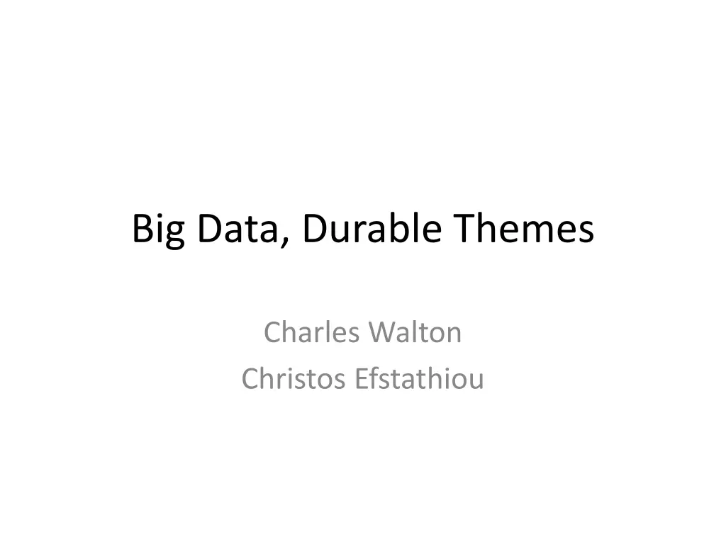 big data durable themes