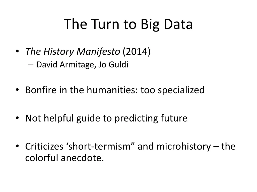 the turn to big data