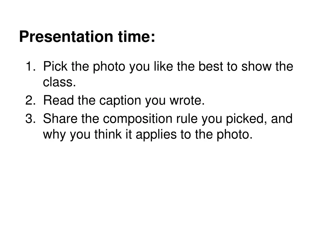presentation time