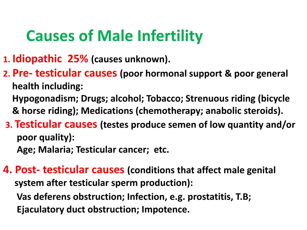 causes of male infertility