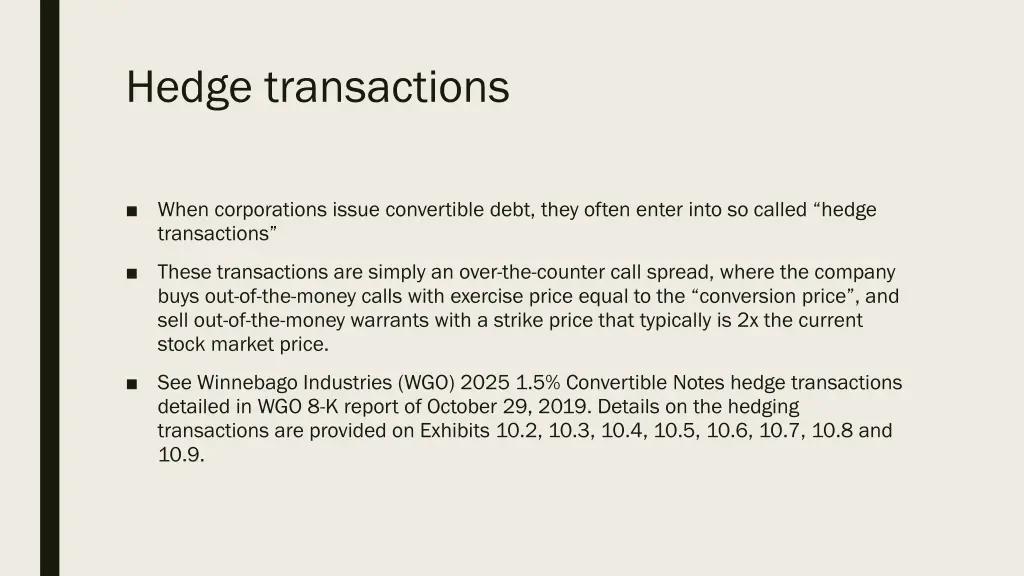hedge transactions