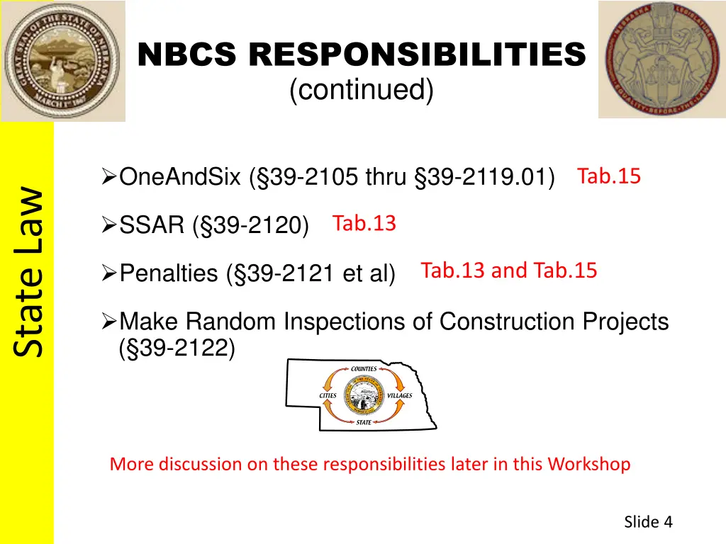 nbcs responsibilities continued