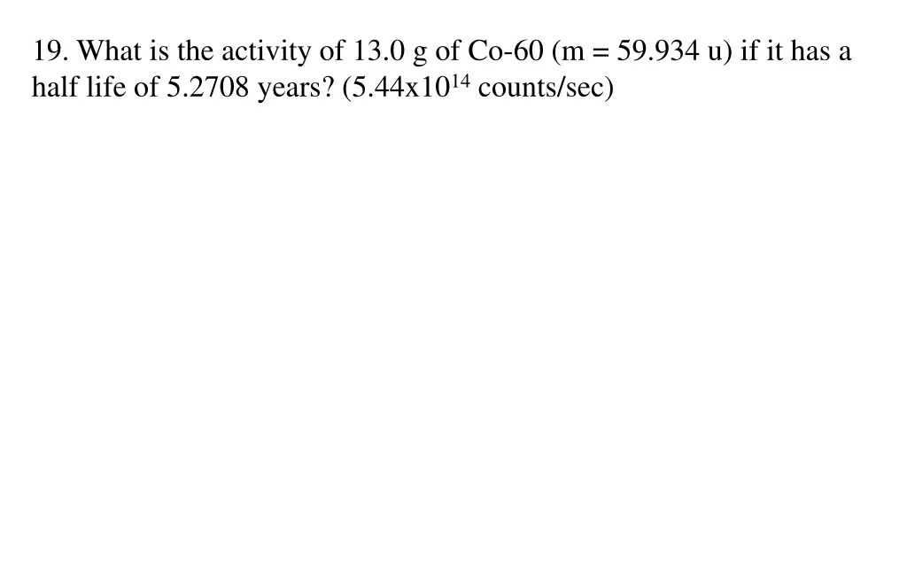 19 what is the activity