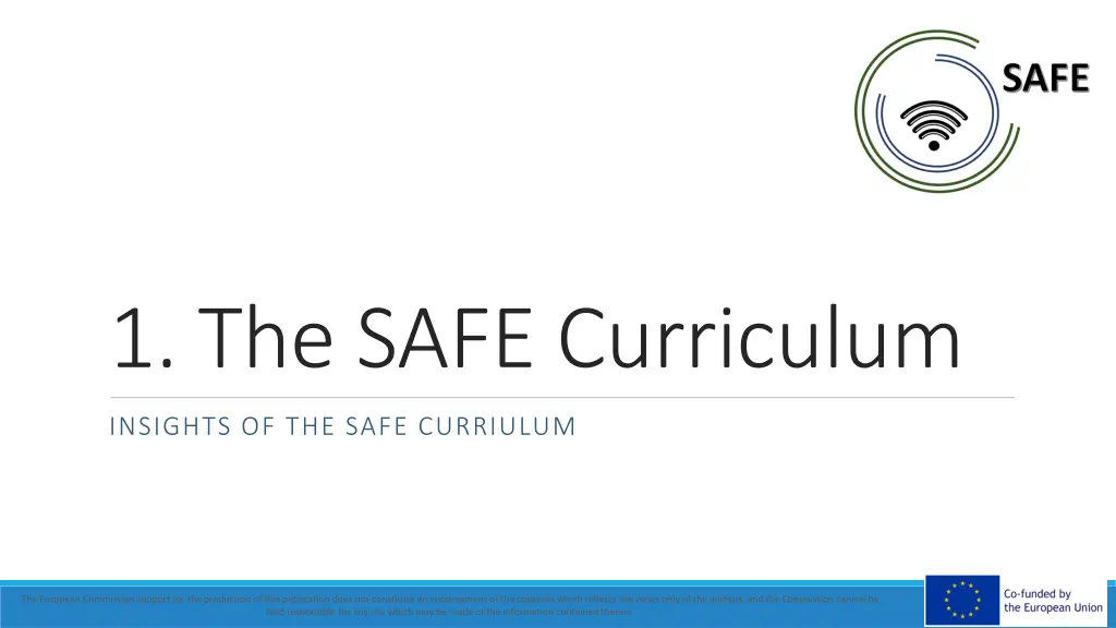1 the safe curriculum