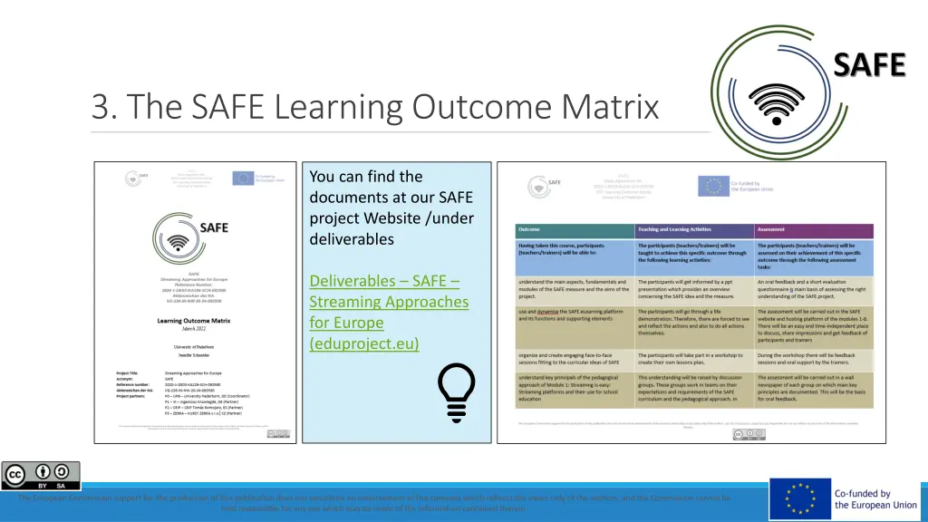 3 the safe learning outcome matrix