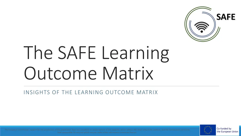 the safe learning outcome matrix