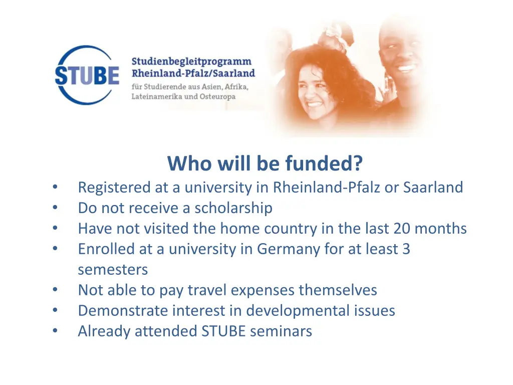 who will be funded registered at a university