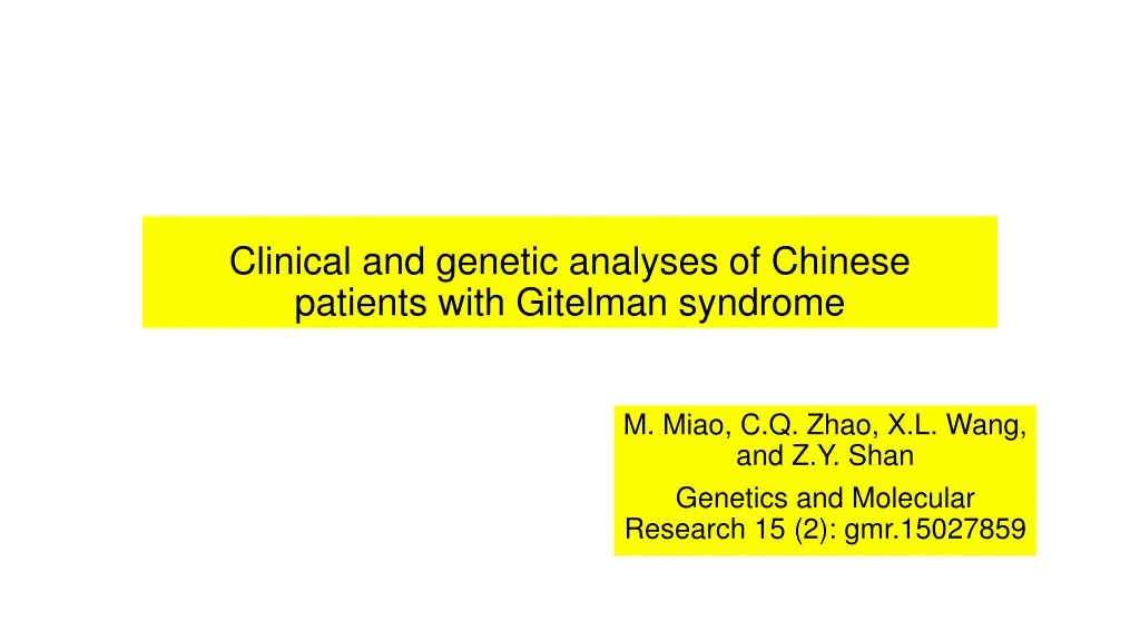 clinical and genetic analyses of chinese patients