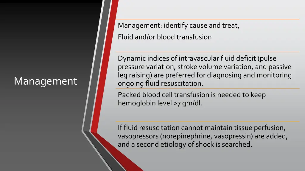 management identify cause and treat