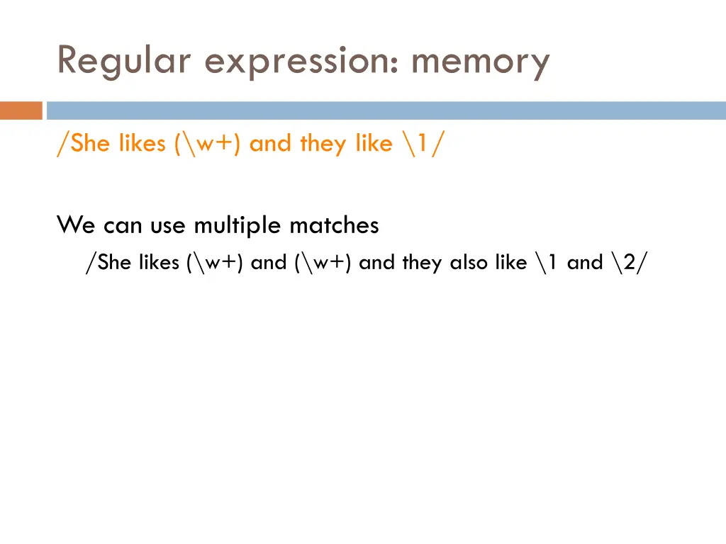 regular expression memory 2